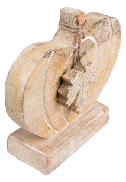 Hnědá dřevěná dekorace Dýně na podstavci – 29x6x22 cm