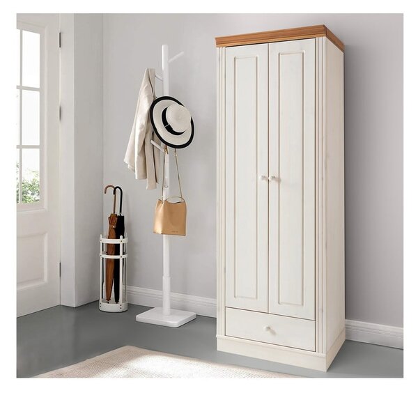 Bílá šatní skříň z borovicového dřeva 65x180 cm Anita – Støraa