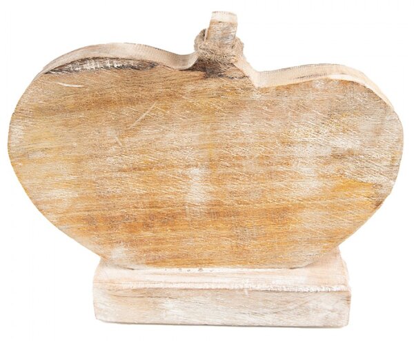 Hnědá dřevěná dekorace Dýně na podstavci – 29x6x22 cm
