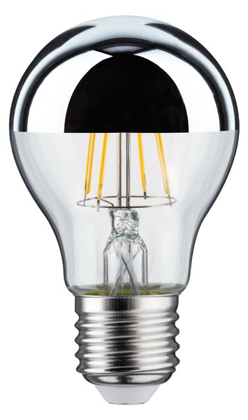 Paulmann 28670 LED žárovka se stříbrným vrchlíkem, 6,5W LED 2700K E27, výška 10,6cm