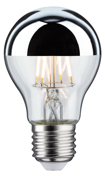 Paulmann 28670 LED žárovka se stříbrným vrchlíkem, 6,5W LED 2700K E27, výška 10,6cm