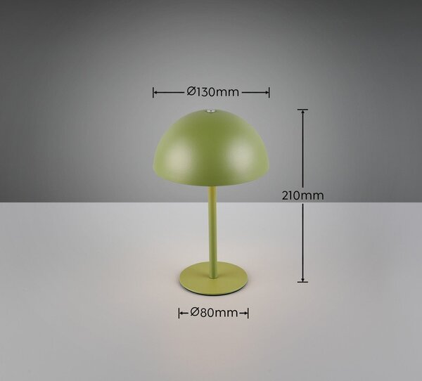 Zelená LED stolní lampa s kovovým stínidlem (výška 21 cm) Munoz – Reality
