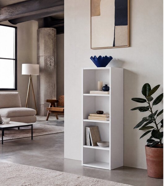 Bílá knihovna 30x106x24 cm Cube – Casa Selección