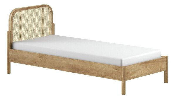 Jednolůžková postel z dubového dřeva s roštem 90x200 cm v přírodní barvě Olive Rotan – Vipack