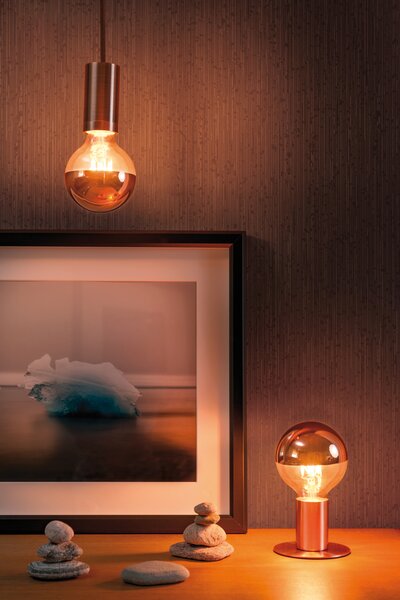 Paulmann 28674 LED žárovka s měděným vrchlíkem G95, 6,5W LED 2700K E27, průměr 9,5cm