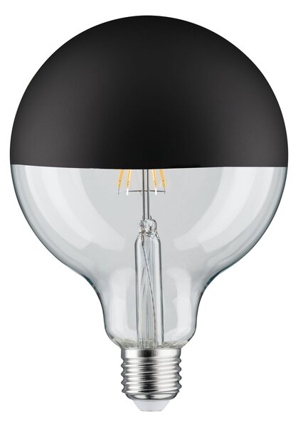 Paulmann 28679 LED žárovka s matně černým vrchlíkem G125, 6,5W LED 2700K E27 stmívatelná, výška 17,4cm