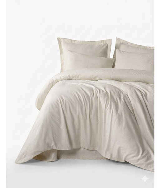 Béžové povlečení na jednolůžko z bavlny Renforcé 140x200 cm Checkered – Mila Home Luxury
