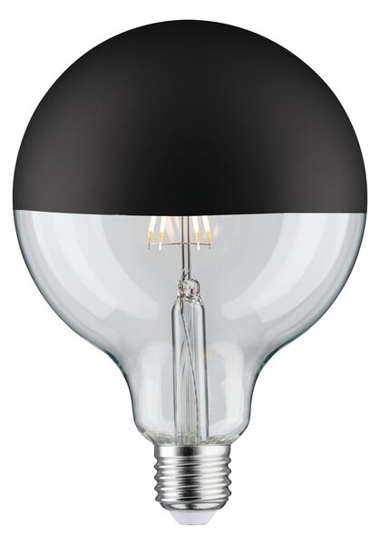 Paulmann 28679 LED žárovka s matně černým vrchlíkem G125, 6,5W LED 2700K E27 stmívatelná, výška 17,4cm