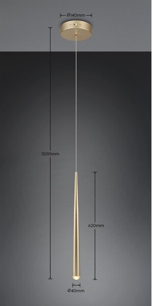 LED závěsné svítidlo ve zlaté barvě ø 14 cm Cala – Trio Select