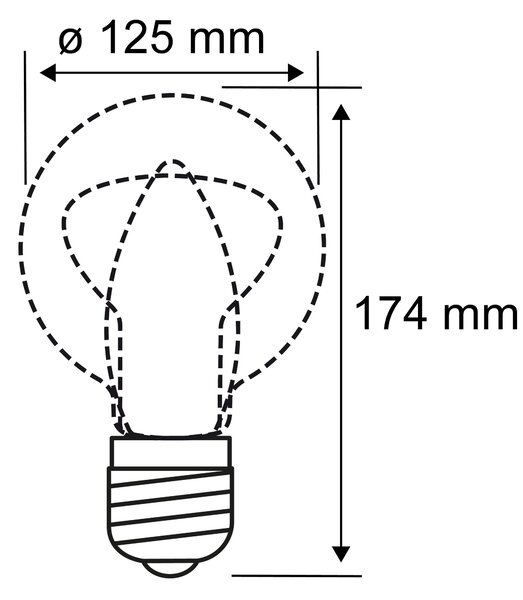 Paulmann 28682 LED žárovka s černým pruhem, 6,5W LED 2700K E27 stmívatelná, výška 17,4 cm