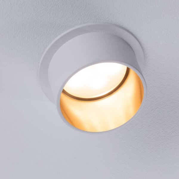 Paulmann 93380 LED Gil, bodovka v bílo-zlaté úpravě, 1x6,5W LED 2700K tříkrokové stmívání, prům. 6,8cm, IP44