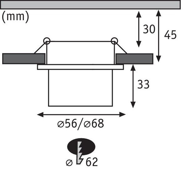 Paulmann 93384 LED Gil, bodovka v bílo-ocelové úpravě, 1x6,5W LED 2700K tříkrokové stmívání, prům. 6,8cm, IP44