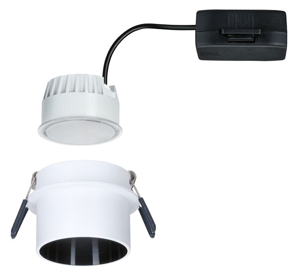 Paulmann 93376 LED Gil, bodovka v bílo-černé úpravě, 1x6,5W LED 2700K tříkrokové stmívání, prům. 6,8cm, IP44