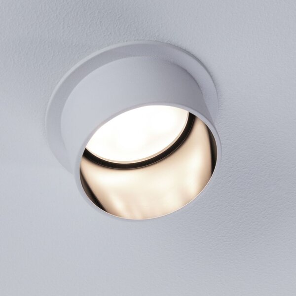 Paulmann 93376 LED Gil, bodovka v bílo-černé úpravě, 1x6,5W LED 2700K tříkrokové stmívání, prům. 6,8cm, IP44