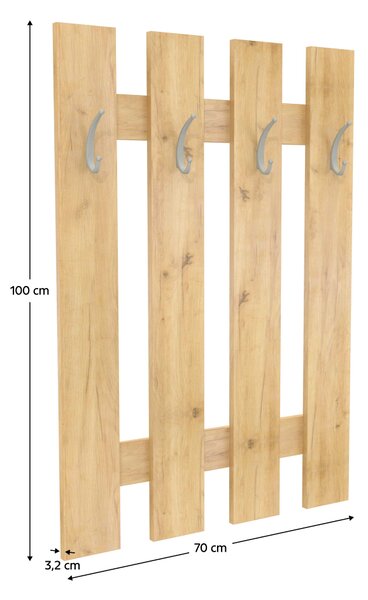 KONDELA Věšáková stěna, dub artisan, KORADO NEW KV11