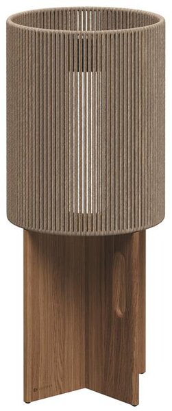 Gloster Venkovní lampa solární/LED Ambient Compass vel. L, Gloster, 29x69 cm, teak/umělý ratan Umber (tmavý), vč. dálkového ovládání