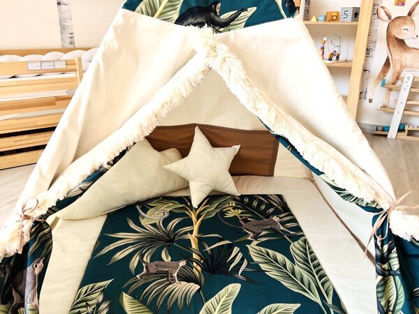 ELIS DESIGN Set teepee stan Opičky varianta: standard