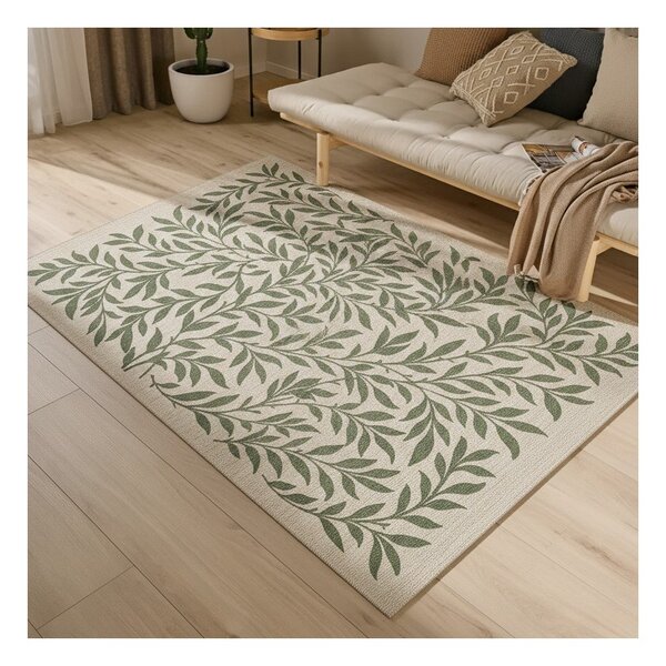 Zelený/krémový vnitřní a venkovní koberec 80x150 cm Lua – Universal
