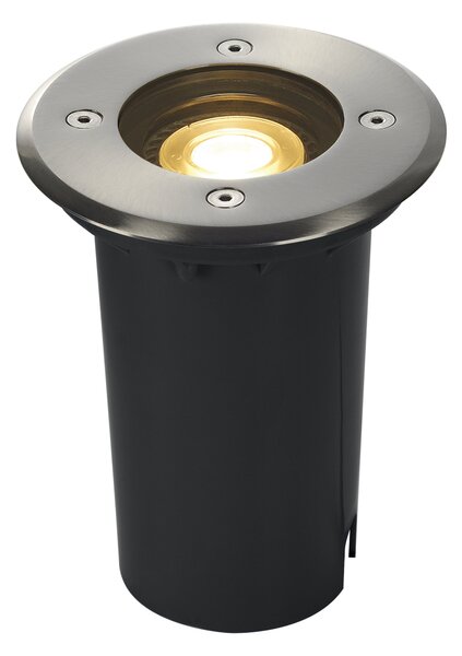 SLV 227680 Solasto 120, venkovní zapuštěné podlahové svítidlo, 1x GU10 max 6W, nerez, průměr 12cm, IP67