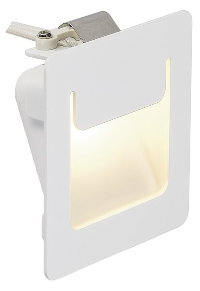 SLV 151950 Downunder Pur 80, vestavné svítidlo do stěny, LED 3,6W 3000K, bílá, rozměr 8x8cm