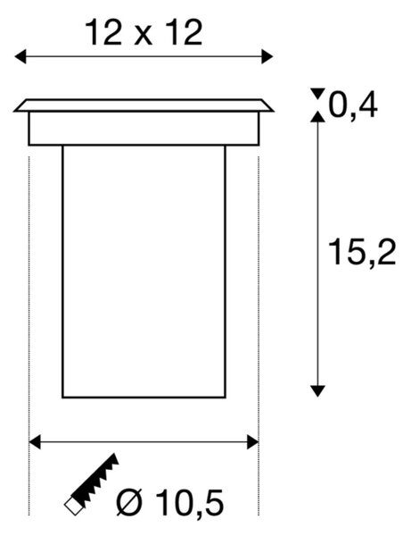 SLV 227684 Solasto 120, venkovní zapuštěné podlahové svítidlo, 1x GU10 max 6W, nerez, rozměr 12x12 cm, IP67