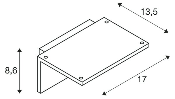 SLV 1001970 Angolux S, moderní nástěnné svítidlo do exteriéru se senzorem, 9,8W LED 3000K, bílá, šířka 17cm, IP44