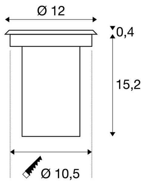 SLV 227680 Solasto 120, venkovní zapuštěné podlahové svítidlo, 1x GU10 max 6W, nerez, průměr 12cm, IP67