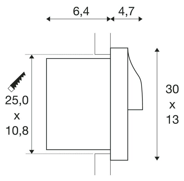 SLV 233635 Adi, venkovní vestavné svítidlo do stěny, LED 18W, 3000K, IP55, antracit, šířka 30cm