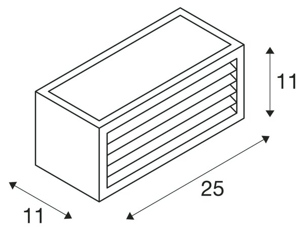 SLV 232495 Box_L, venkovní nástěnné svítidlo antracit, 1xE27 max.18W, šířka 25cm, IP54