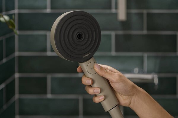 Hansgrohe Pulsify Planet Edition Ruční sprcha 105 3jet Relaxation EcoSmart+ Select, Béžová (recyklace), 26077210