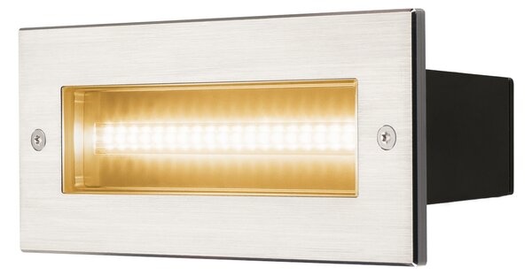 SLV 233650 Brick, venkovní vestavné svítidlo do stěny, LED 11W 3000K, nerez, šířka 26cm, IP65