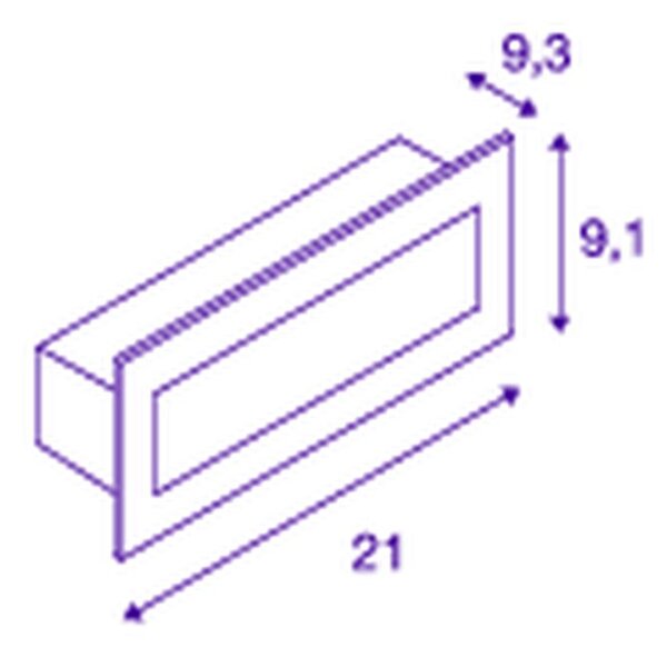 SLV 233650 Brick, venkovní vestavné svítidlo do stěny, LED 11W 3000K, nerez, šířka 26cm, IP65