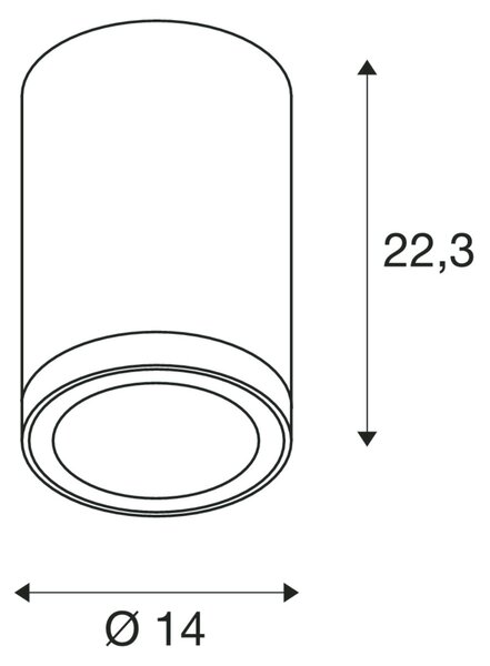 SLV 1003442 Enola Round L, venkovní stropní svítidlo, LED 35W 3000/4000K, antracit, průměr 14cm, IP65