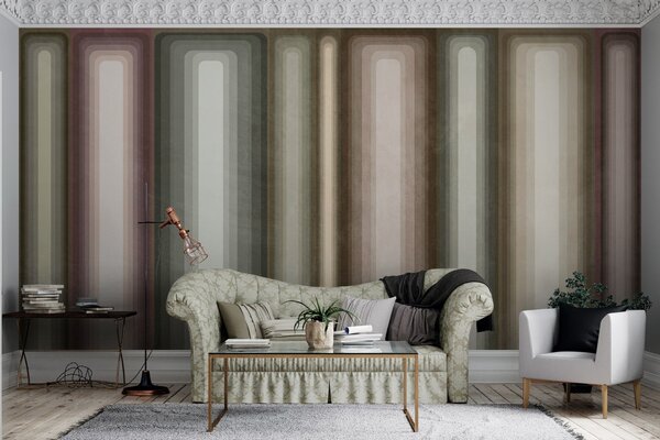 Fototapety Texturované abstraktní svislé obdélníky se zaoblenými rohy v tlumených odstínech hnědé, béžové a, Fototapety geometrie, w09905 : uwalls.cz