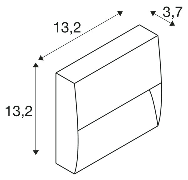 SLV 1002869 Downunder Out, venkovní svítidlo na stěnu, LED 4,5W 3000K, antracid, rozměr 13,2x13,2cm, IP65