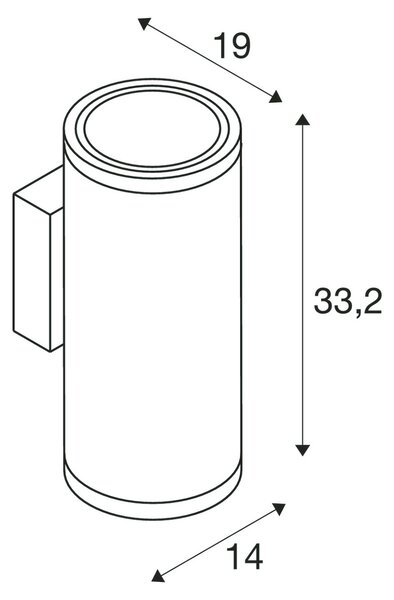 SLV 1003441 Enola Round Up/Down L, venkovní nástěnné svítidlo, LED 53W 3000/4000K, antracit, výška 33,2cm, IP65