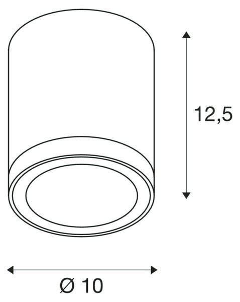 SLV 1003427 Enola Round M, venkovní stropní svítidlo, LED 10W 3000/4000K, antracit, průměr 10cm, IP65