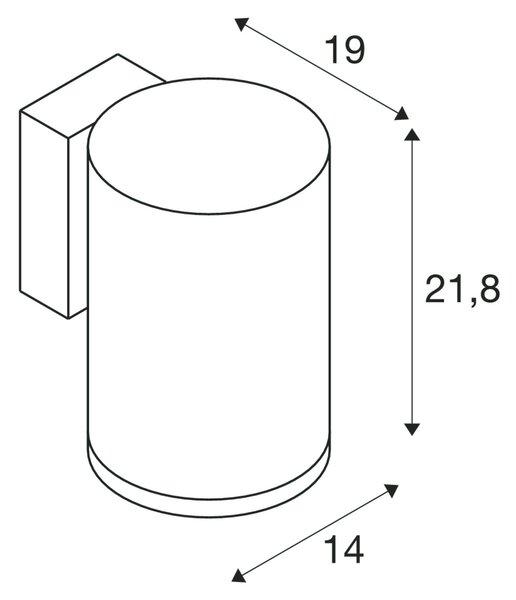 SLV 1003440 Enola Round L, venkovní nástěnné svítidlo, LED 35W 3000/4000K, antracit, výška 21,8cm, IP65