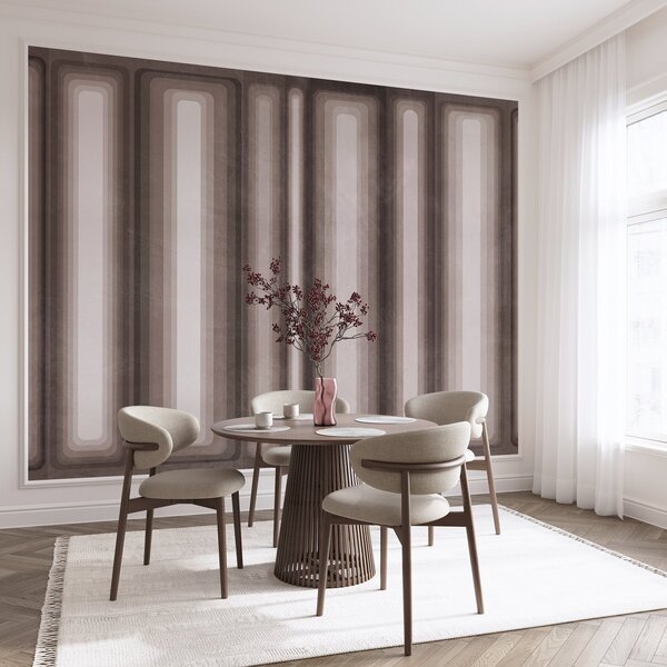 Fototapety Texturované abstraktní svislé obdélníky se zaoblenými rohy v tlumených hnědých odstínech, Fototapety geometrie, w09905v1 : uwalls.cz