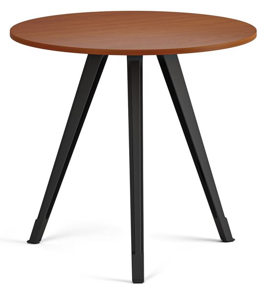 Konferenční stůl PRIMO ZEN, průměr 80 cm, černá podnož, třešeň