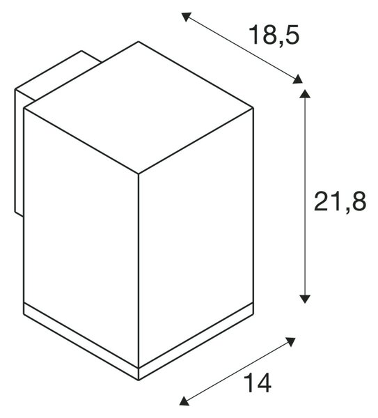 SLV 1003437 Enola Square L, venkovní nástěnné svítidlo, LED 35W 3000/4000K, antracit, výška 21,8cm, IP65