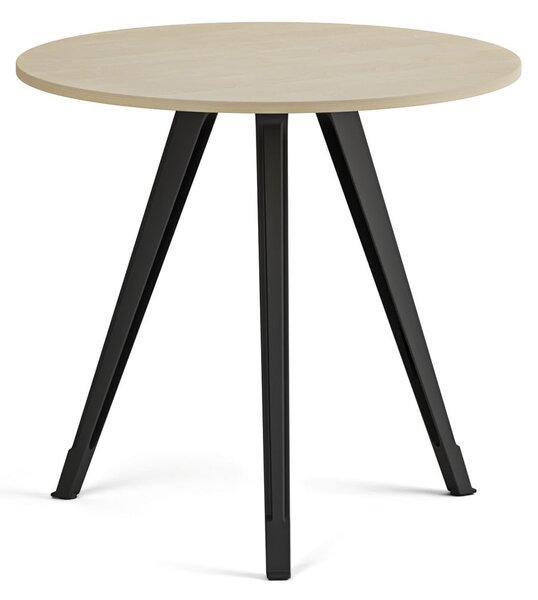 Konferenční stůl PRIMO ZEN, průměr 80 cm, černá podnož, bříza