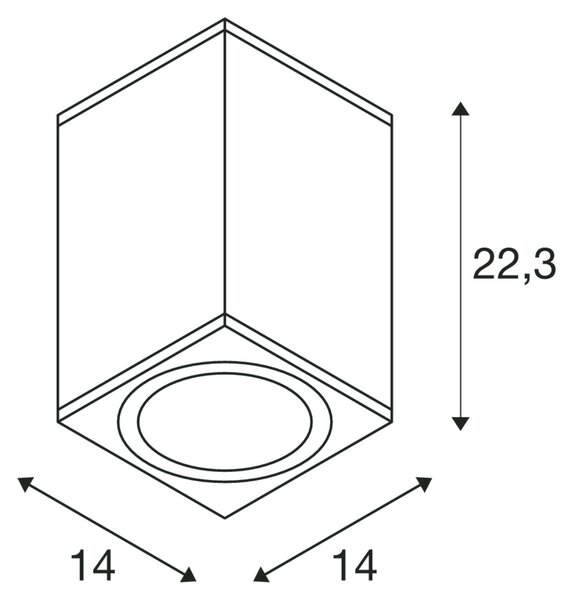 SLV 1003439 Enola Square L, venkovní stropní svítidlo, LED 35W 3000/4000K, antracit, rozměr 14x14cm, IP65