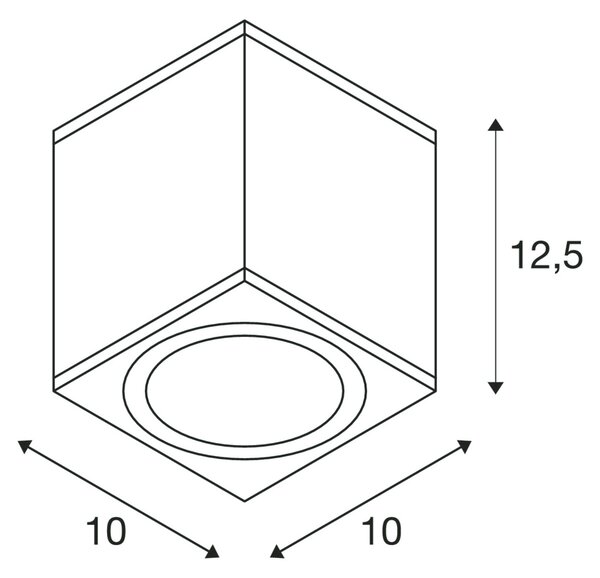 SLV 1003421 Enola Square M, venkovní stropní svítidlo, LED 10W 3000/4000K, antracit, rozměr 10x10cm, IP65