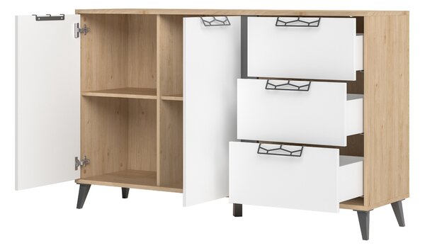 Komoda Mussun 45 (ořech americký jackson + bílá matná + grafit matný)