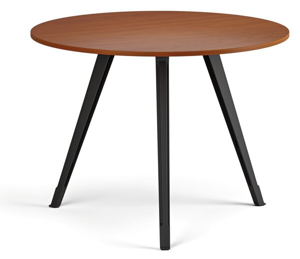 Konferenční stůl PRIMO ZEN, průměr 100 cm, černá podnož, třešeň
