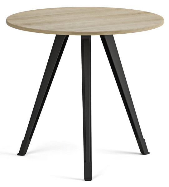 Konferenční stůl PRIMO ZEN, průměr 80 cm, černá podnož, dub přírodní