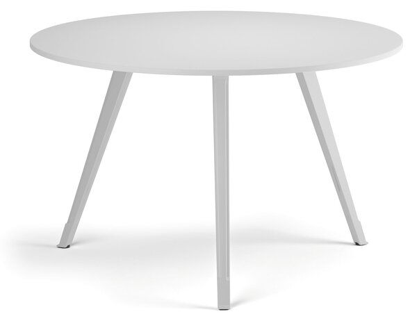 Konferenční stůl PRIMO ZEN, průměr 120 cm, bílá podnož, bílá