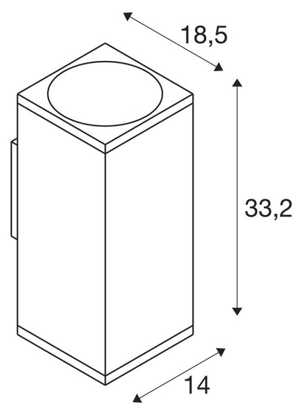 SLV 1003438 Enola Square Up/Down L, venkovní nástěnné svítidlo, LED 53W 3000/4000K, antracit, výška 33,2cm, IP65