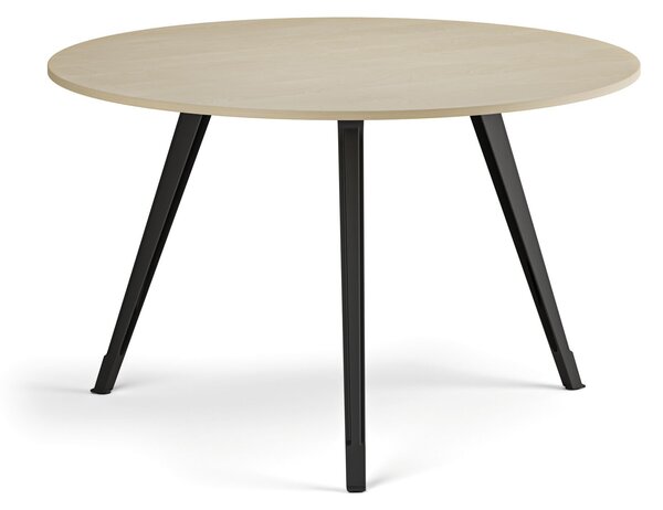 Konferenční stůl PRIMO ZEN, průměr 120 cm, černá podnož, bříza